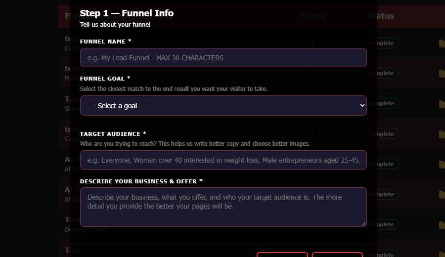 AI Funnel Builder